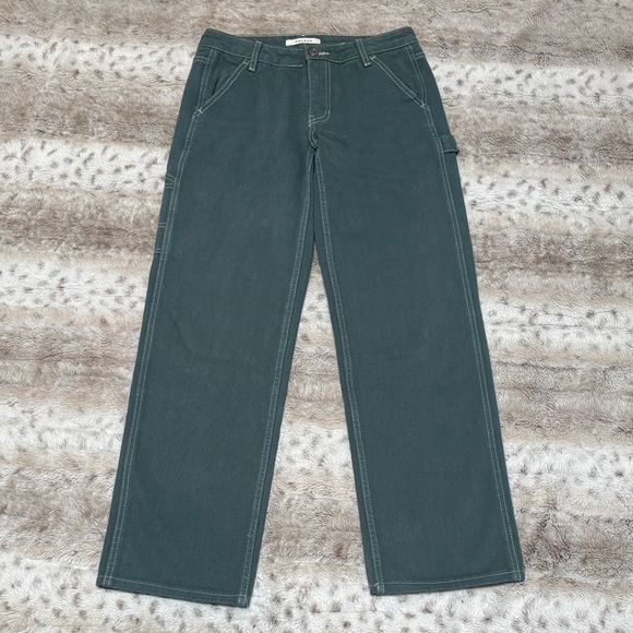 PACSUN Low Rise Green Carpenter Pants, Size 24 - Picture 2 of 11